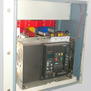 Front View Of 4000A Power Distribution Panel With Open Door and Exposed ACB